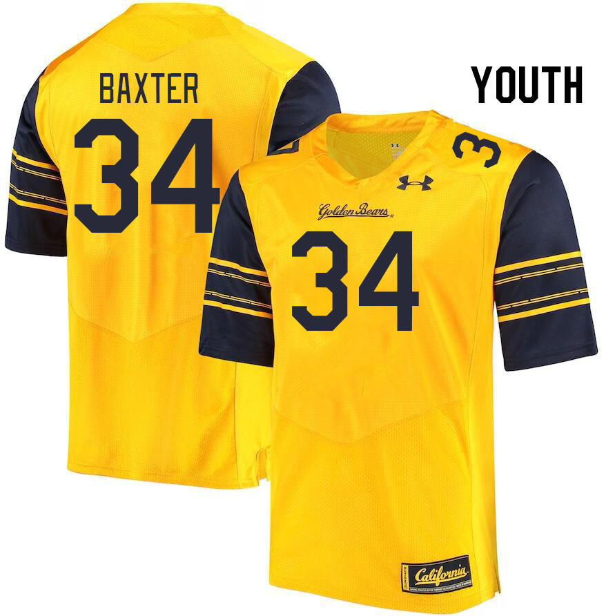 Youth #34 Ethan Baxter California Golden Bears College Football Jerseys Stitched Sale-Gold - Click Image to Close